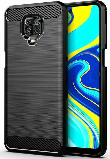 Hurtel Carbon Brushed Back Cover Σιλικόνης Μαύρο (Redmi Note 9S / 9 Pro / 9 Pro Max)