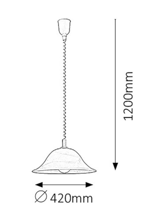 Rabalux Pendant Light Single-Light for Socket E27 White