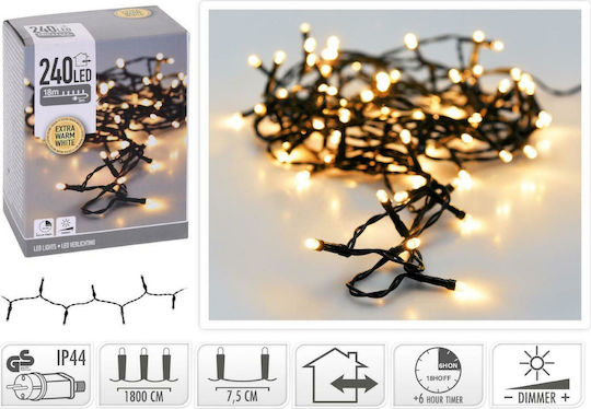 240 Lights LED 1.7m. White in String 1pcs