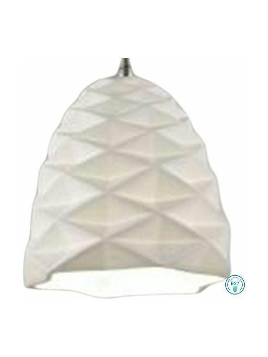 Fabas Luce Duchessa Hängelampe Weiß Glocke mit Fassung E27 20cm.