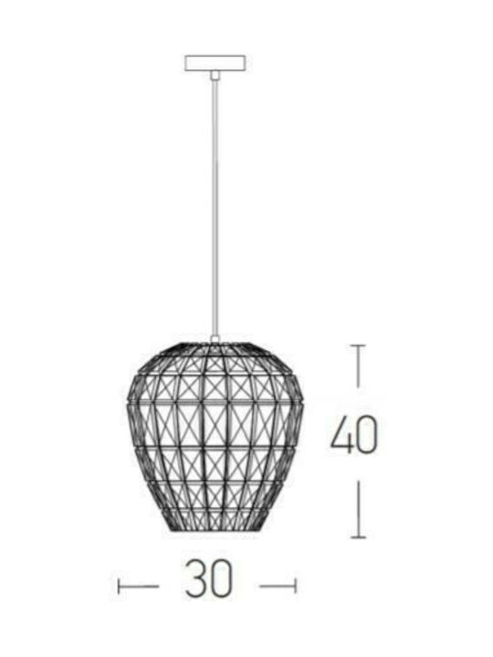 Zambelis Lights Pendant Light Single-Light for Socket E27 Gray