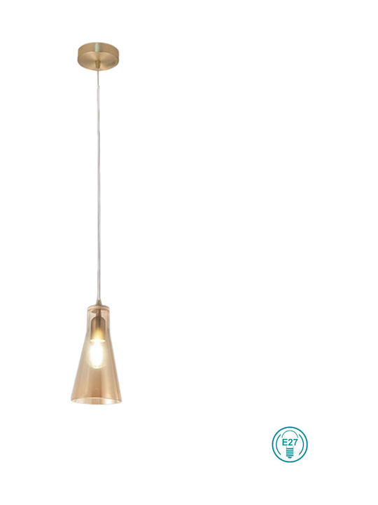 Fabas Luce Dafne Pendant Light Single-Light Bell for Socket E27 Honey