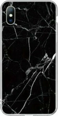 Wozinsky Marble Silicone Back Cover Black (iPhone X / Xs)