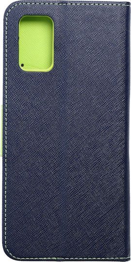 Fancy Wallet Piele artificială Navy/Lime (Galaxy A03s)