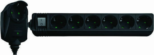SAS Power Strip with Surge Protection 6 Positions with Switch and Cable 1.5m