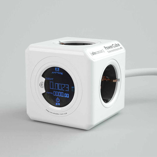 Allocacoc Extended Monitor PowerCube 4 Позиции с Превключвател и Кабел 1.5м Сив