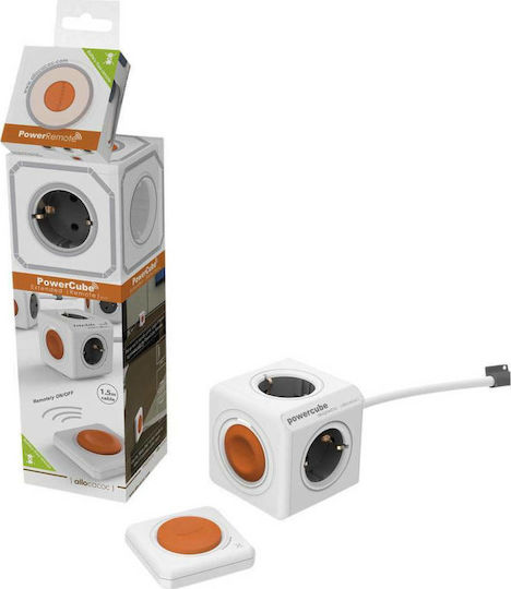 Allocacoc PowerCube 4 Θέσεων με Τηλεχειριστήριο και Καλώδιο 1.5m Γκρι