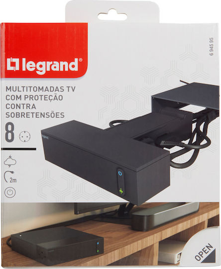 Legrand Corner Πολύπριζο Aσφαλείας 4 Θέσεων με Διακόπτη και Καλώδιο 2m