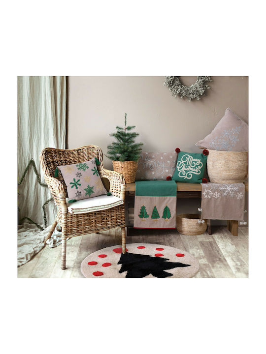 Nef-Nef Homeware Snow Χριστουγεννιάτικο Τραπεζομάντηλο Υφασμάτινο Ράνερ Άγιοι Βασίληδες 150x33εκ.