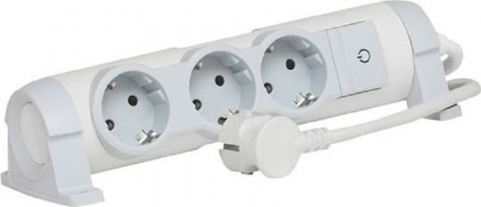 Legrand Comfort Power Strip 3 Sockets with Switch and 1.5m Cable Gray