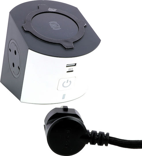 Legrand Bandă De Alimentare Corner Cu 2 Prize 1 Port USB-A 1 Port USB-C Comutator Și Cablu 2m