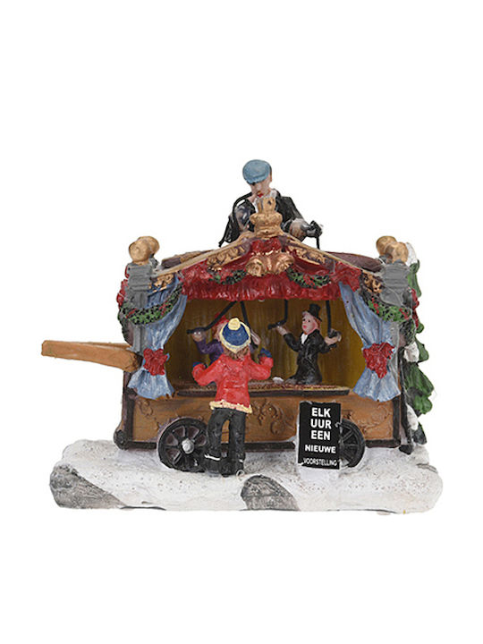 Zaros Christmas Illuminated Decorative Village with Battery with Music 12x10.5x7.5cm. (Μiscellaneous Designs)