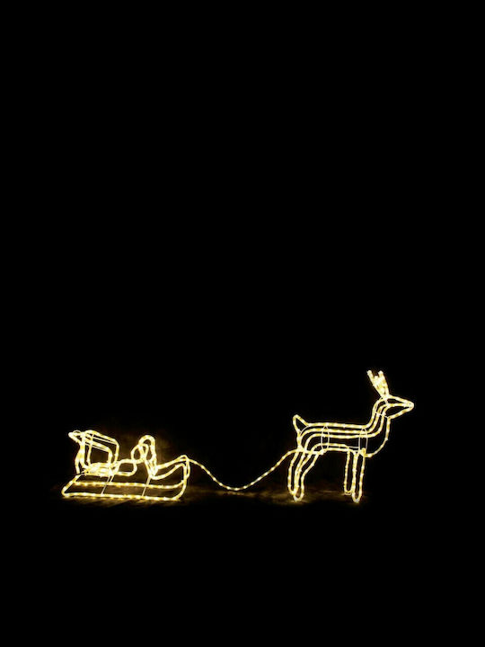 Aca Christmas Rope Light in Shape Sleigh White 65x64x30cm Reindeer