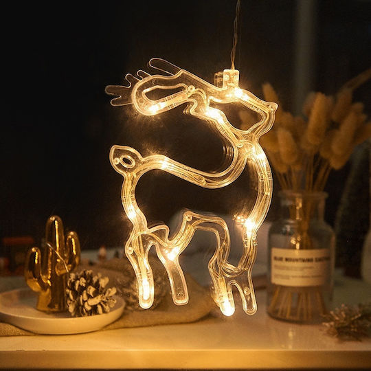 Aca Illuminated Christmas Plastic Figure Reindeer White 19x19x13cm 4pcs Reindeer