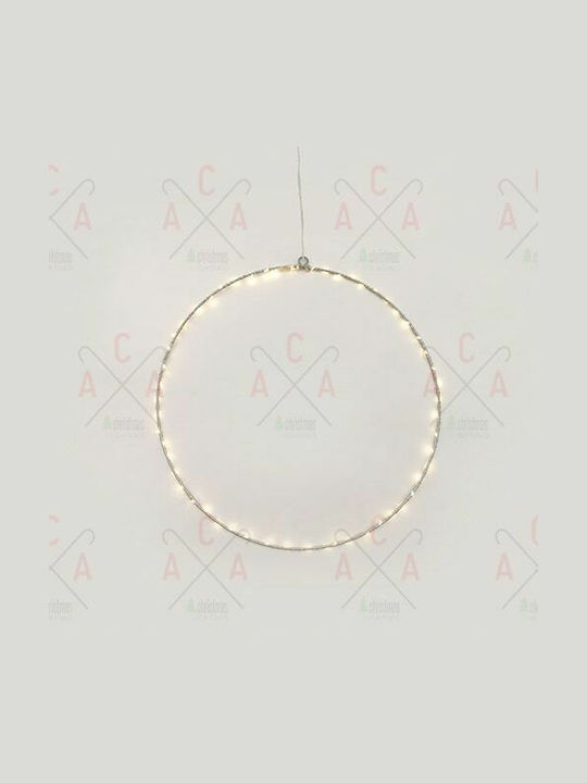 Aca Illuminated Christmas Metal Figure Ball Silver 30x30x30cm