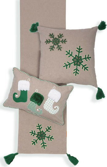 Nef-Nef Homeware Snow Time Коледно Покривка за маса Тичър Сив Д150xШ33см.