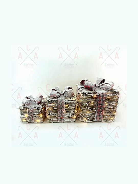 Aca Beleuchtet Weihnachtliche Figur Box Gray 30x30x18cm 3Stück