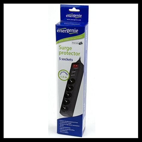 Energenie Πολύπριζο Aσφαλείας 5 Θέσεων με Διακόπτη και Καλώδιο 1.5m