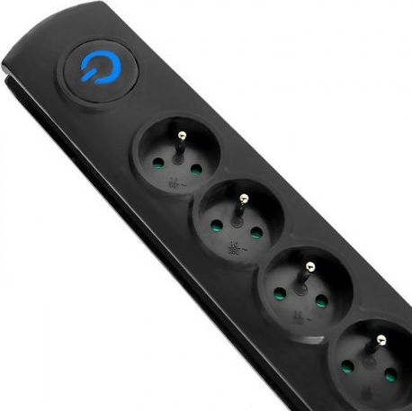 Qoltec Power Strip with Surge Protection 6 Positions with Switch and Cable 1.8m