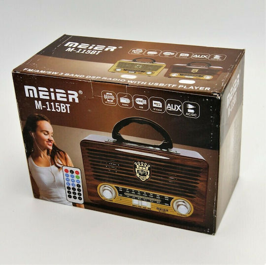 Meier M-U115 Retro cu Bluetooth și USB Maro