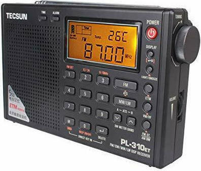 Tecsun PL-310ET Φορητό Ραδιόφωνο Ρεύματος / Μπαταρίας Μαύρο
