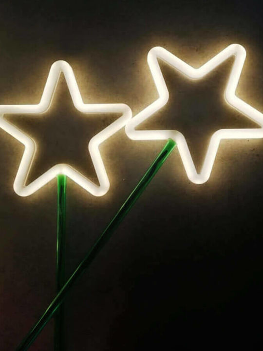 Aca Plastic Illuminated Christmas Decorative Free Standing Star 400x66x400cm 5pcs Warm White