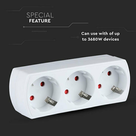V-TAC T-Shaped Wall Plug 3 Positions