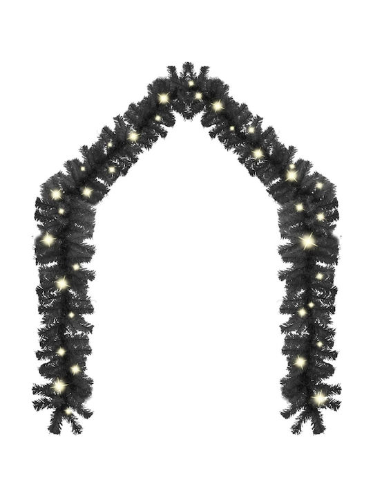 vidaXL Lighted Christmas Garland Black 200cm 1pc