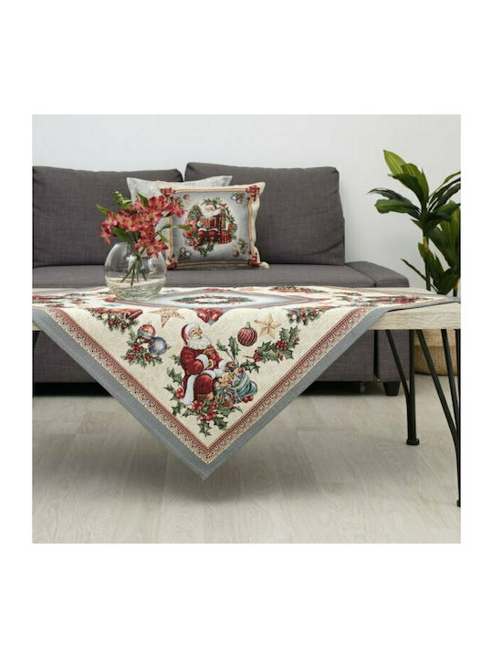 Dimeco 8930 Χριστουγεννιάτικο Față de masă Runner Textil Argint M220xL140cm 1buc