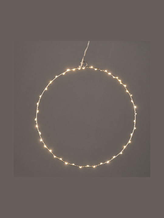 Aca Illuminated Christmas Metal Figure Ball Silver 50x50x50cm