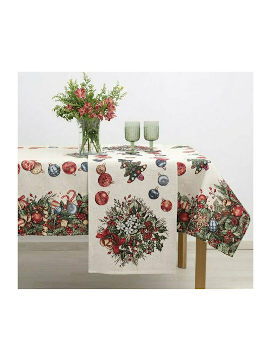 Dimeco 8820 Christmas Fabric Tablecloth Ornament L220xW140cm