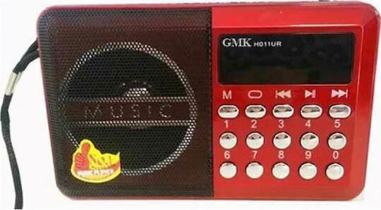 Joc H011UR Ραδιοφωνάκι Επαναφορτιζόμενο με USB Κόκκινο