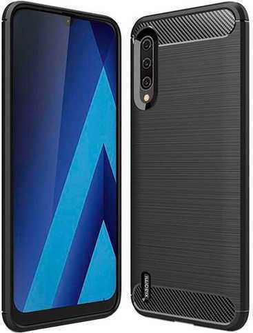 Hurtel Carbon Back Cover Σιλικόνης Μαύρο (Xiaomi Mi A3)