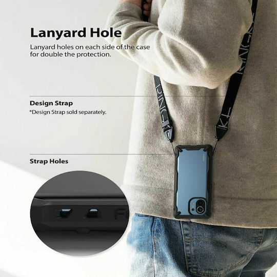Ringke Fusion-X Back Cover Plastic / Silicone with Strap Black (Xiaomi Mi 11)