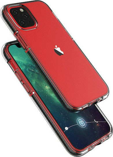Hurtel Spring Back Cover Σιλικόνης 1mm Σετ με Τζαμάκι Μαύρο (iPhone 12 / 12 Pro)