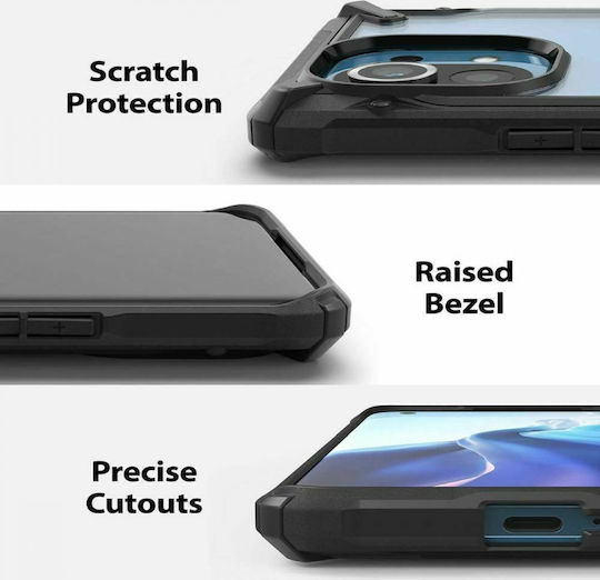 Ringke Fusion-X Back Cover Plastic / Silicone with Strap Black (Xiaomi Mi 11)