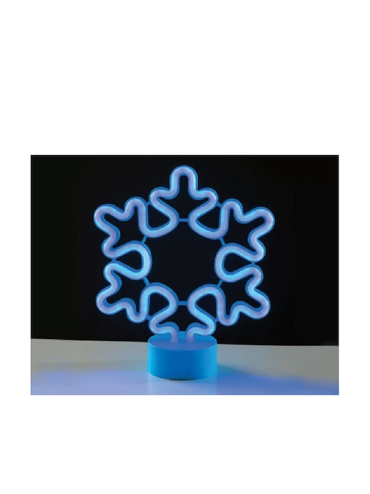 Aca Iluminată De Crăciun Plastică Figurină Fulg Albastră Înălțime 25cm.