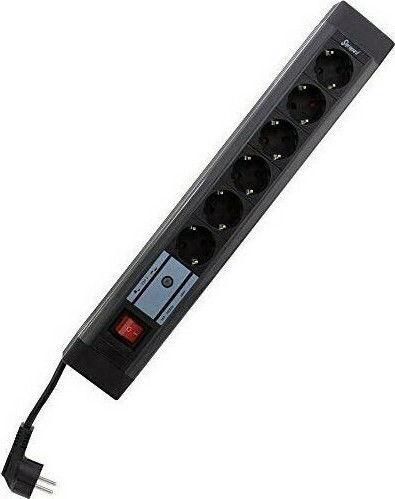 REV Power Strip with Surge Protection 6 Positions with USB-A, Switch and Cable 3m