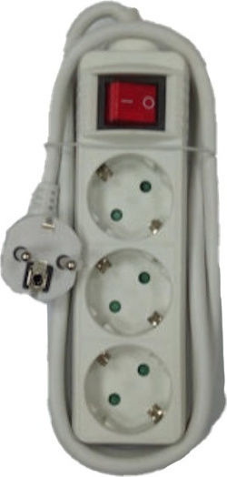 Oscar Plus Power Strip 3 Positions with Switch and Cable 1.5m