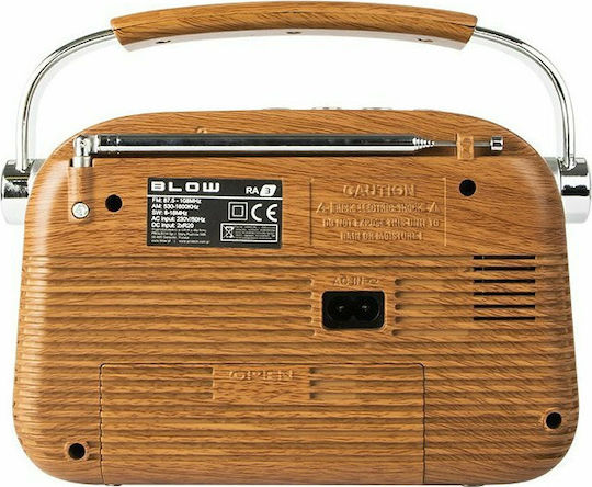 Blow 3RA1 Φορητό Ραδιόφωνο Επαναφορτιζόμενο με Bluetooth και USB Καφέ