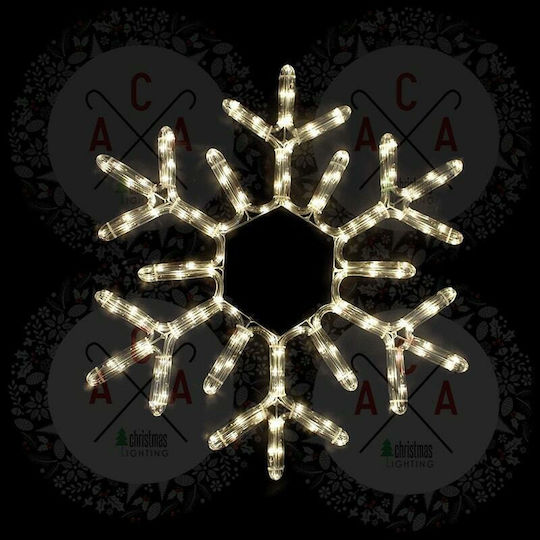 Aca Christmas Metal Rope Light in Shape Flake White Snowflake