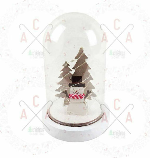 Crăciun Iluminată Ornamental Borcan cu Om de Zăpadă Baterie 12x12x18cm 1buc Plastic 12x18cm - Plastic 12x18cm