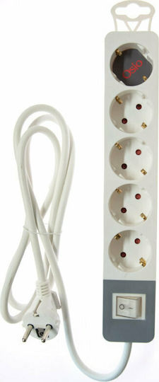 Osio Power Strip 5 Positions with Switch and Cable 1.5m