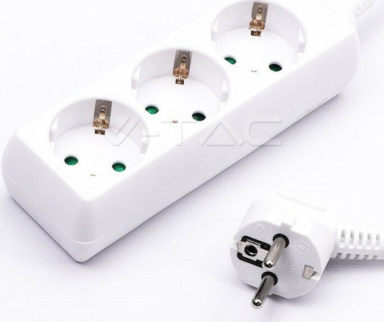 V-TAC Power Strip 3 Positions with Cable 1.5m