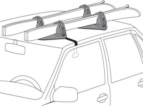 Menabo Igloo Magnetic Car Ski Mounts Suitable for 2 Ski Pairs