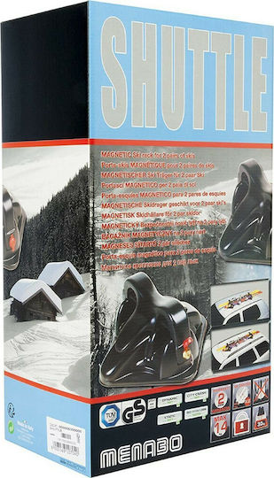 Menabo Shuttle Magnetic Car Ski Mounts Suitable for 2 Ski Pairs
