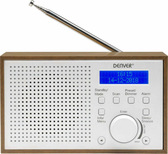 Denver DAB-46 Επιτραπέζιο Ραδιόφωνο Ρεύματος / Μπαταρίας DAB+ Λευκό White