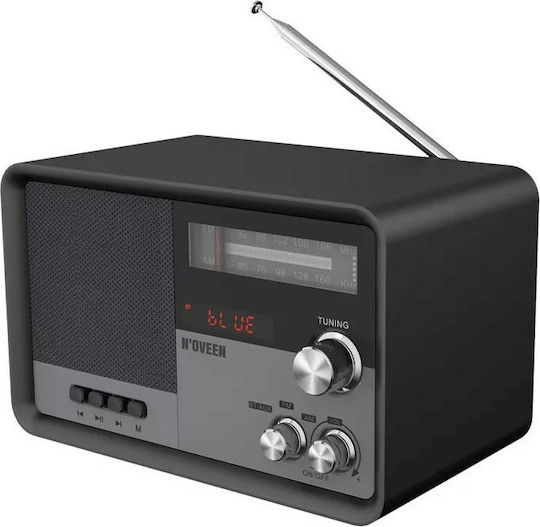 N'Oveen PR950 Φορητό Ραδιόφωνο Ρεύματος / Μπαταρίας με Bluetooth και USB Μαύρο