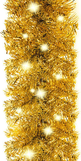 vidaXL Lighted Christmas Garland Gold 500cm 1pc