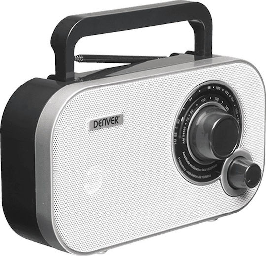 Denver TR-54 Retro Φορητό Ραδιόφωνο Ρεύματος / Μπαταρίας Λευκό